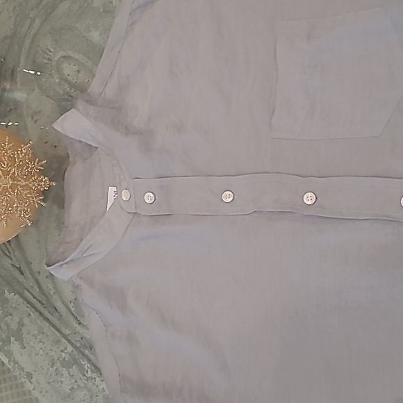 ARMANI COLLEZIONI MEN'S SILK BLEND MANDARIN COLLAR LONG SLEEVE SUMMER SHIRT XL - Picture 3 of 11